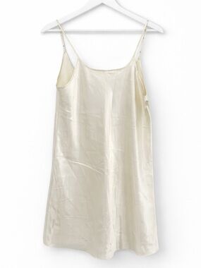Delicate Treasures Vintage Ivory Slip Dress Nightgown Mini Bridal Size Large